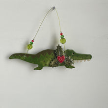 Load image into Gallery viewer, Festive Crocodile Decoration
