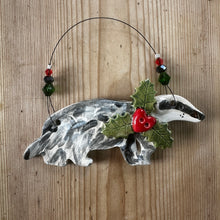 Load image into Gallery viewer, Festive Badger - Made to order
