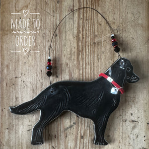 Black Flat Coat Retriever decoration