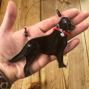 Black Flat Coat Retriever decoration