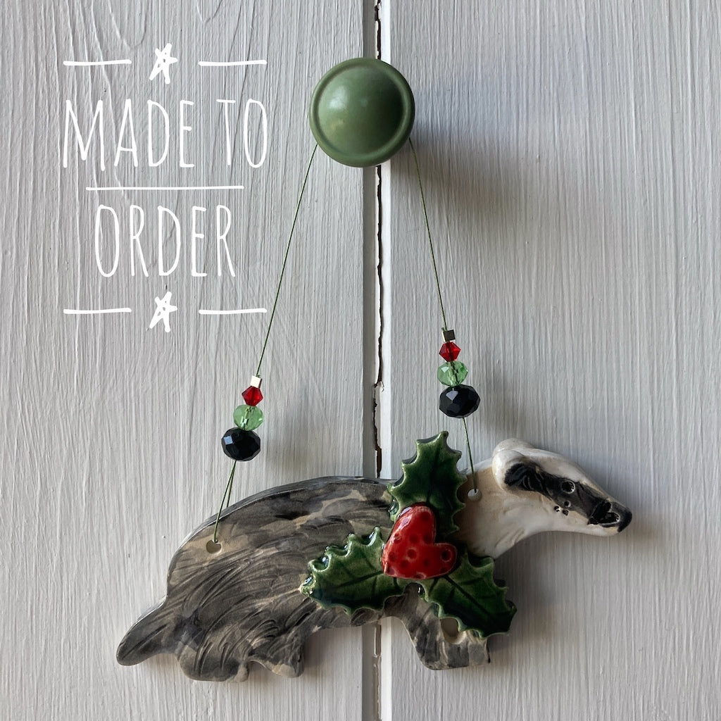 Festive Badger - Made to order